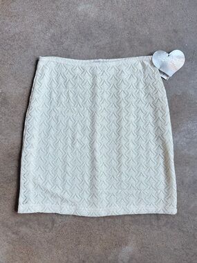 Y2K Deadstock Heart Soul Cream Crochet Skirt
